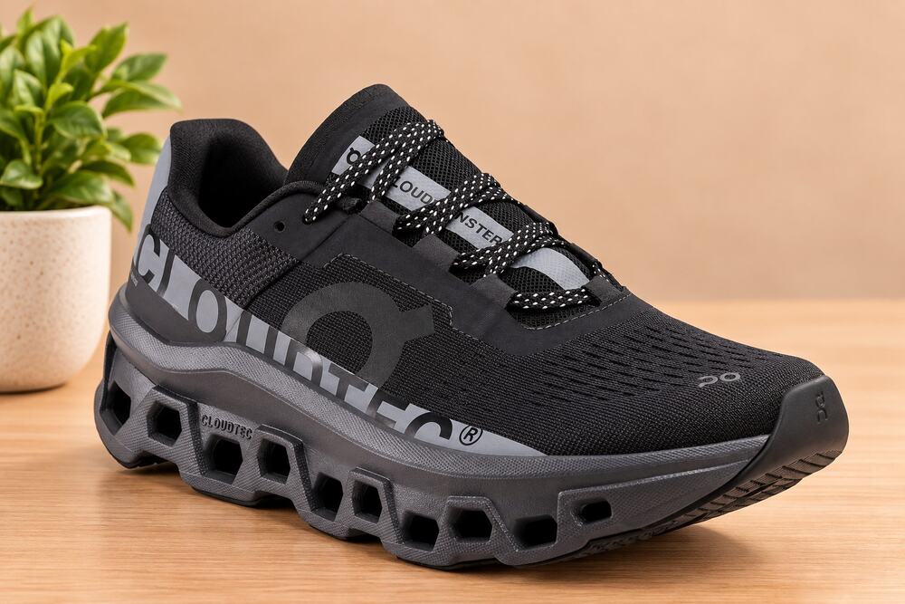 NWT On Men’s Cloudmonster Lumos Running Shoes Black Size 9.5 Medium